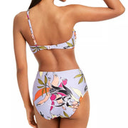 Bar III Printed High-Waist Bikini Bottoms Wild Tropic, Purple, Size Xs