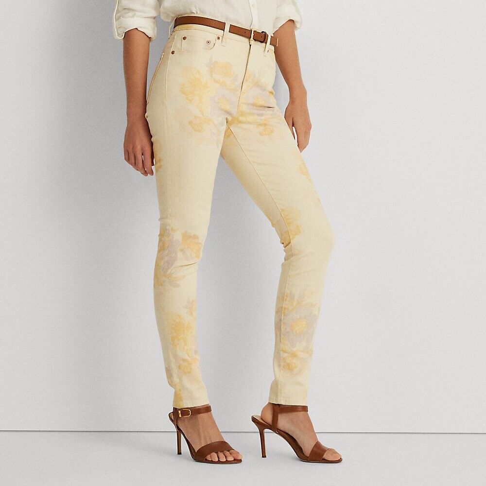 Lauren Ralph Lauren Floral High-Rise Skinny Ankle Jeans – Blush Multi