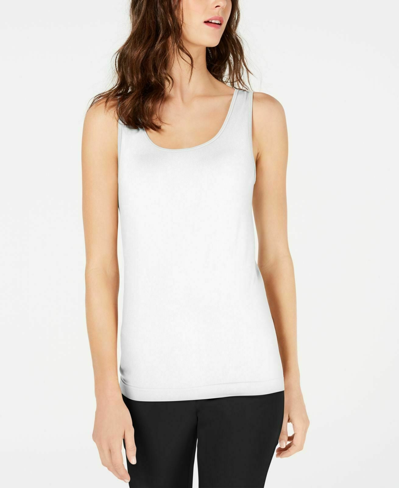 Inc International Concepts Women's White Seamless Scoop-Neck Tank Top S/M