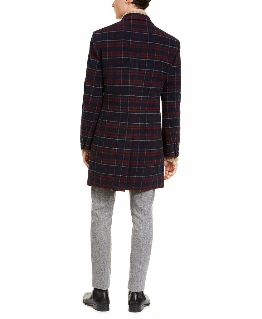 Tommy Hilfiger Modern-Fit Stretch Flex Plaid Addison Overcoat, Size 40L