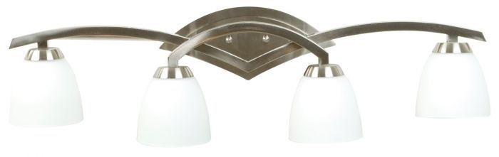 Jeremiah Viewpoint 4-Light Bath Vanity in Brushed Nickel w/Cased Glass