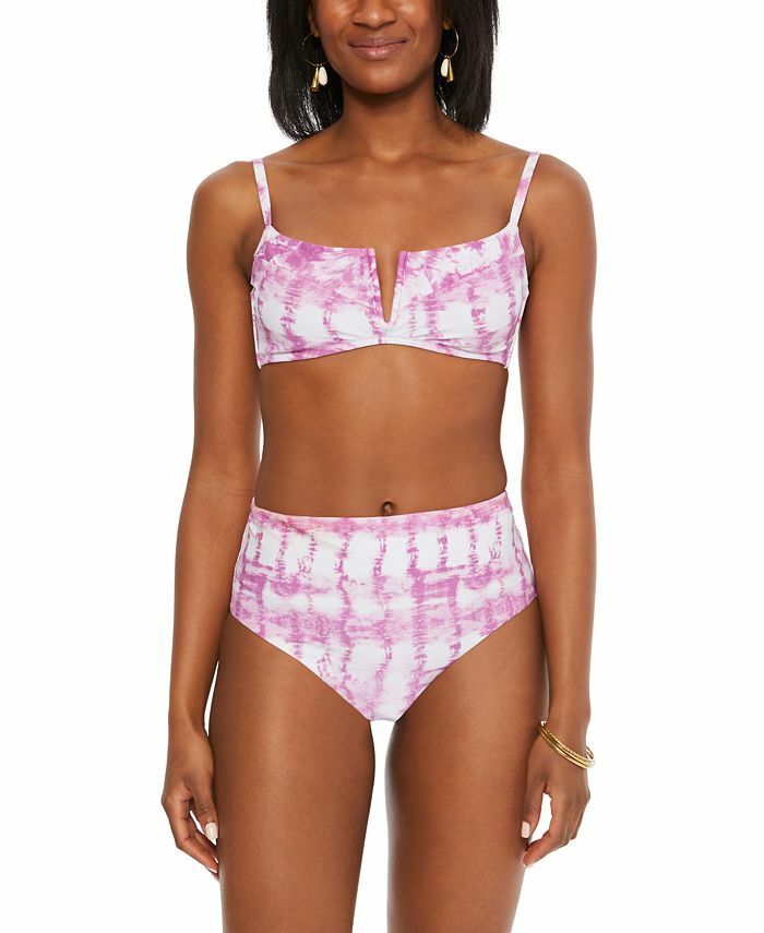 Bar III Summer Stripes V-Wire Bikini Swim Top