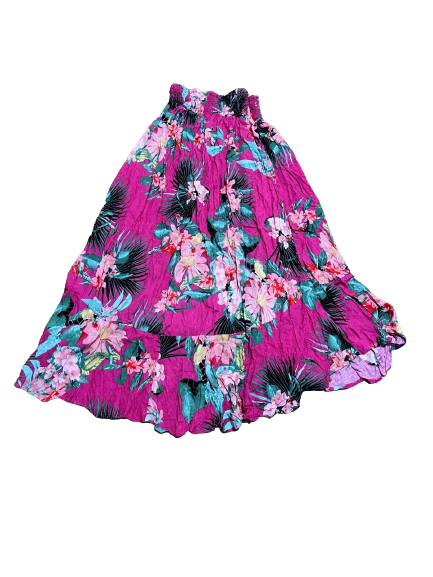 Rachel Roy High-Low Maxi Skirt Tropical Print Pink, Size Xs