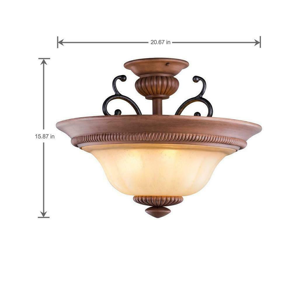 World Imports Elysia Collection 3-Light Antiqued Gold Flush Mount Light