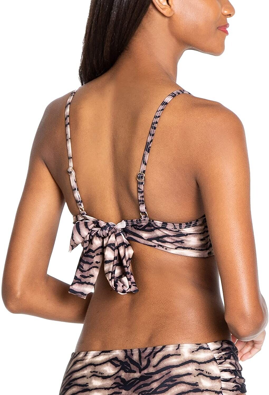 Rachel Rachel Roy Printed Bustier Bikini Top, Size Large