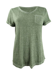 Style & Co Petite Burnout V-Neck T-Shirt, Size PP