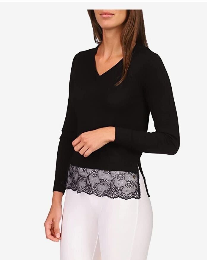 Michael Michael Kors Plus Size Lace-Hem Sweater