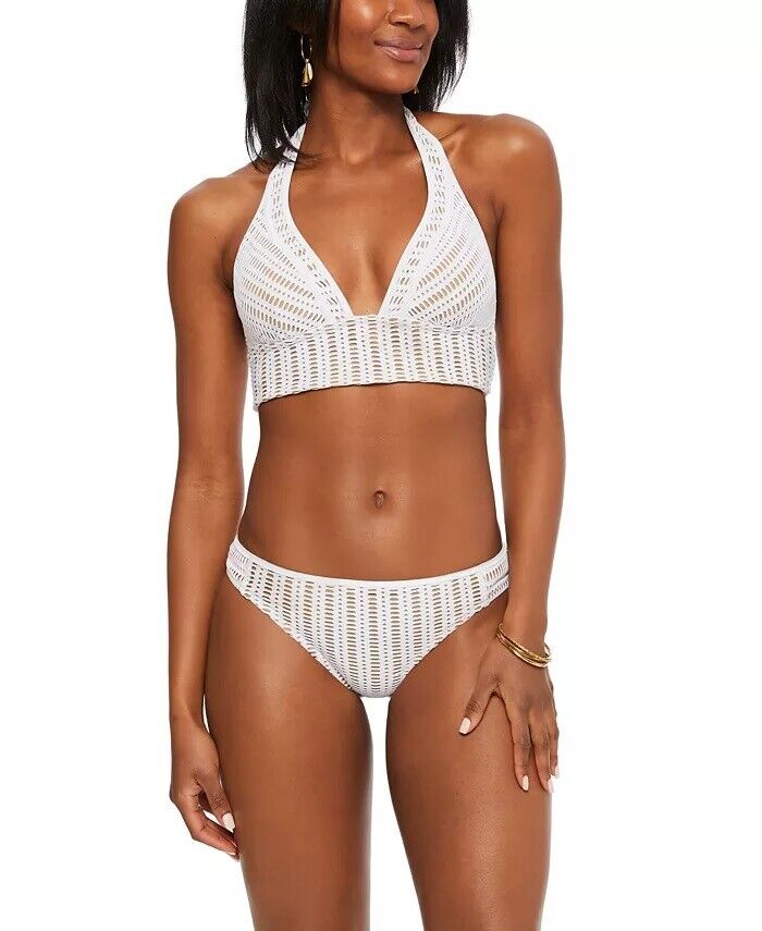 Bar III Crochet Long-Line Bikini Top, Size XS