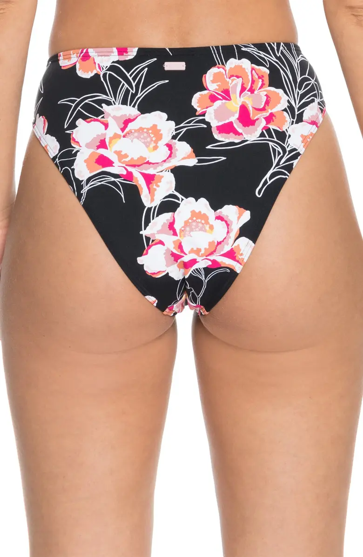 Roxy Juniors Floral-Print High-Leg Bikini Bottoms