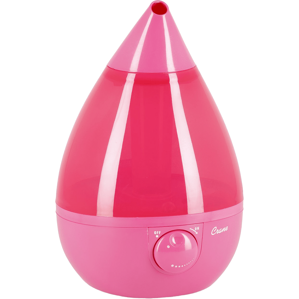 Crane Ultrasonic Cool Mist Drop Shape Humidifier in Pink