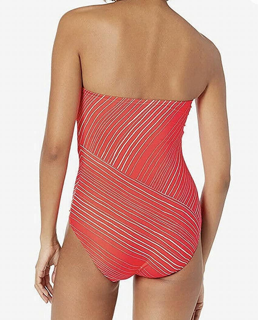 Vince Camuto Womens Red Bandeau One Piece Swimsuit