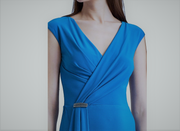 Lauren Ralph Lauren Ruffle-Trim Jersey Gown – Bondi Blue, Size 8