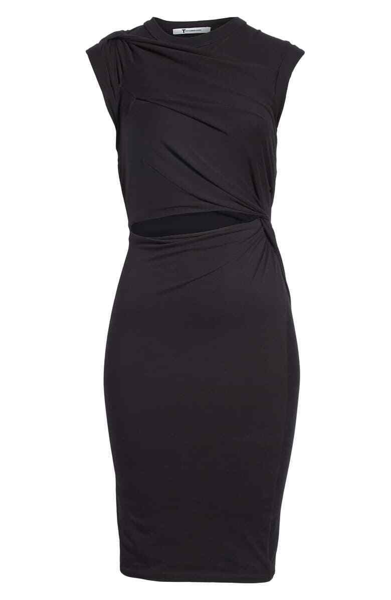 ALEXANDER WANG. T Keyhole Twist Compact Jersey Dress, Size Medium