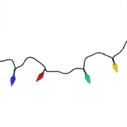 ProductWorks Set of 10 Multi-Color Faceted C6 Led Christmas Lights – Green Wire