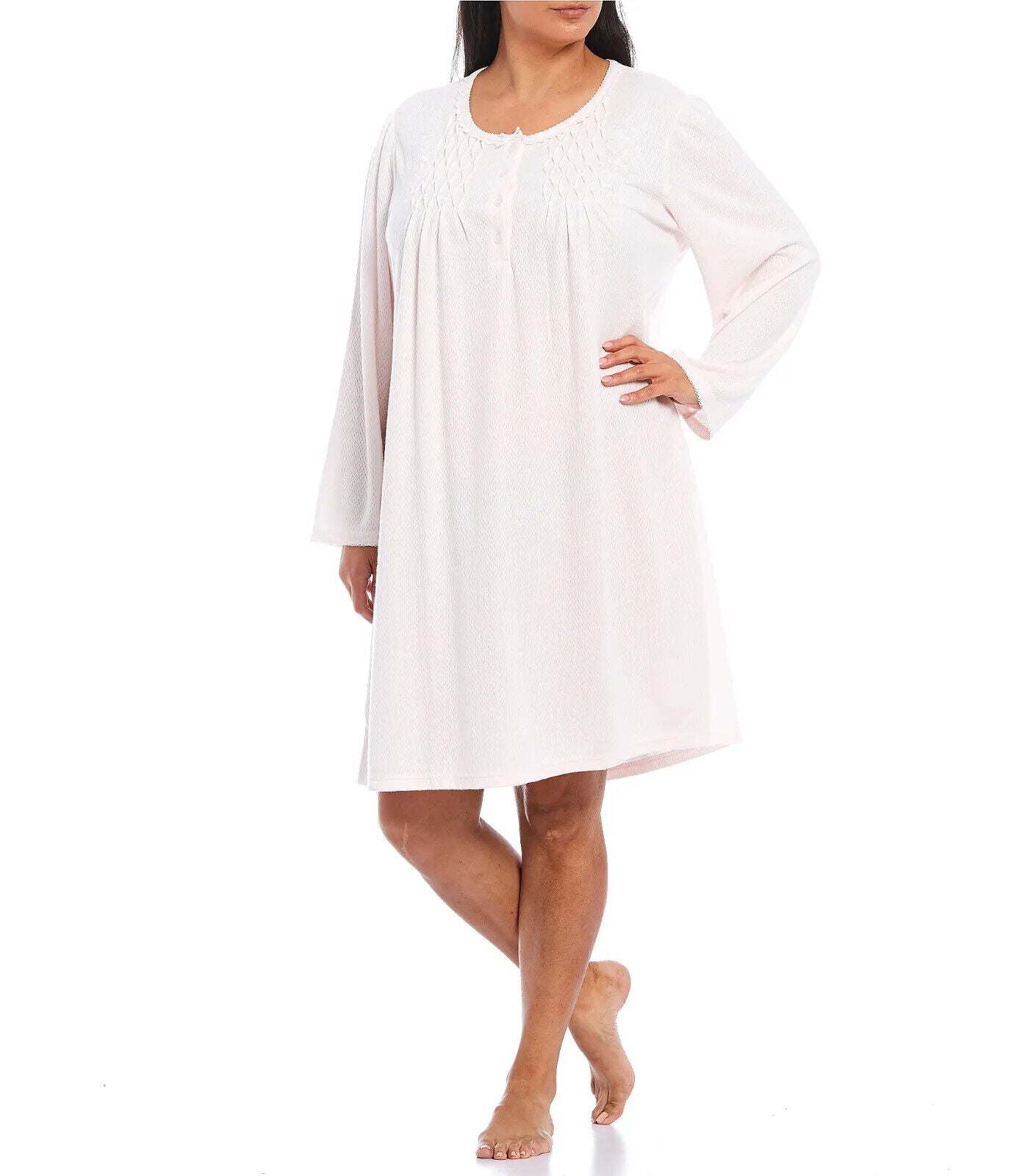 Miss Elaine Plus Size Geo-Embossed Short Nightgown, Size 3X