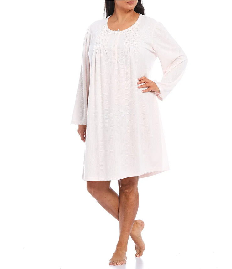 Miss Elaine Plus Size Geo-Embossed Short Nightgown, Size 3X