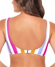 Salt + Cove Multi Stripe Juniors Striped Tie-Front Bikini Swim Top, Us Small