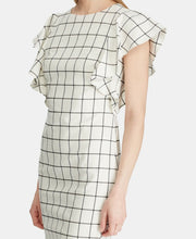 Lauren Ralph Lauren Windowpane Jacquard Dress - Cream/Navy Size 2