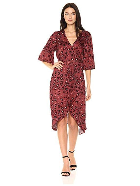 Somedays Lovin Womens into The Wild Printed Wrap Dress, Leopard, Size XS