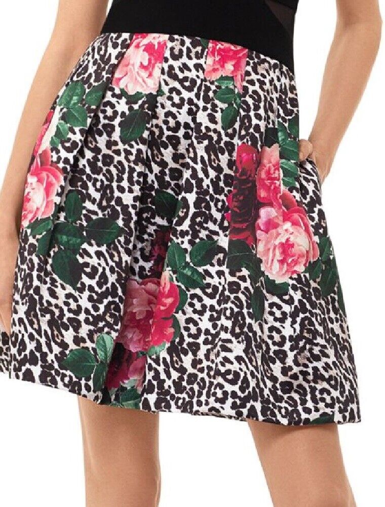 Xscape Black Printed Spaghetti Strap V Neck Fit And Flare Dress-Size 1 Vanessa Jane Xscape Black Printed Spaghetti Strap V Neck Fit And Flare Dress-Size 1 Vanessa Jane