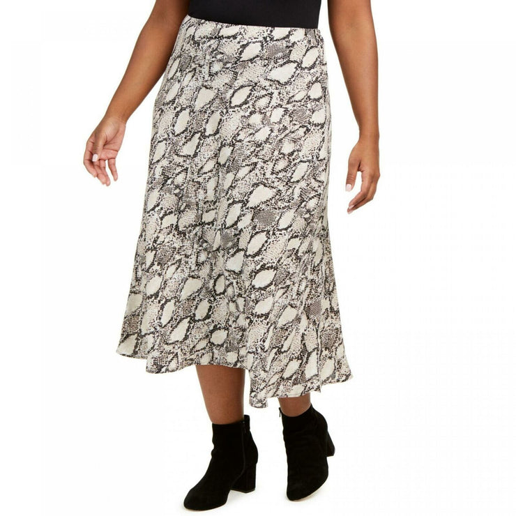 Bar III Womens Plus Snake Print Midi Skirt