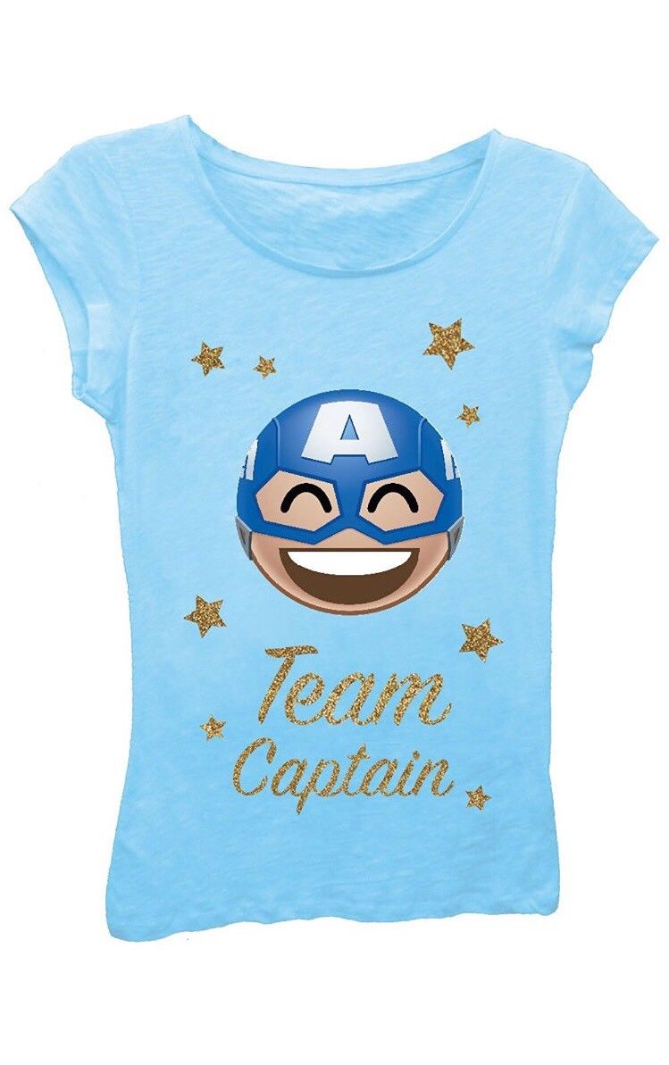 Marvel Little Girl's Team Captain Kawaii Short Sleeve Tee, Cancun, Size 4