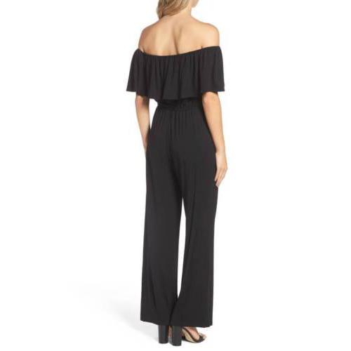 BB Dakota Women's Niko Off The Shoulder Jumpsuit, Black, X-Small