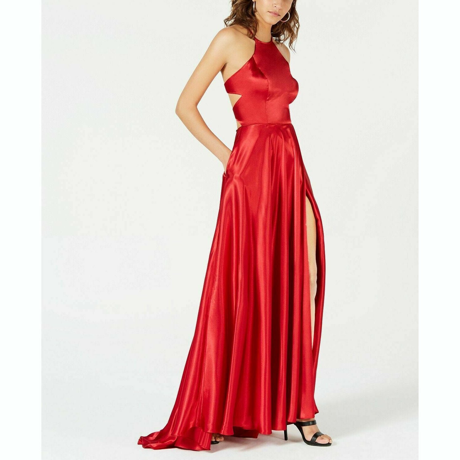 Blondie Nites Juniors Tie-Back Evening Gown, Red, Size 0