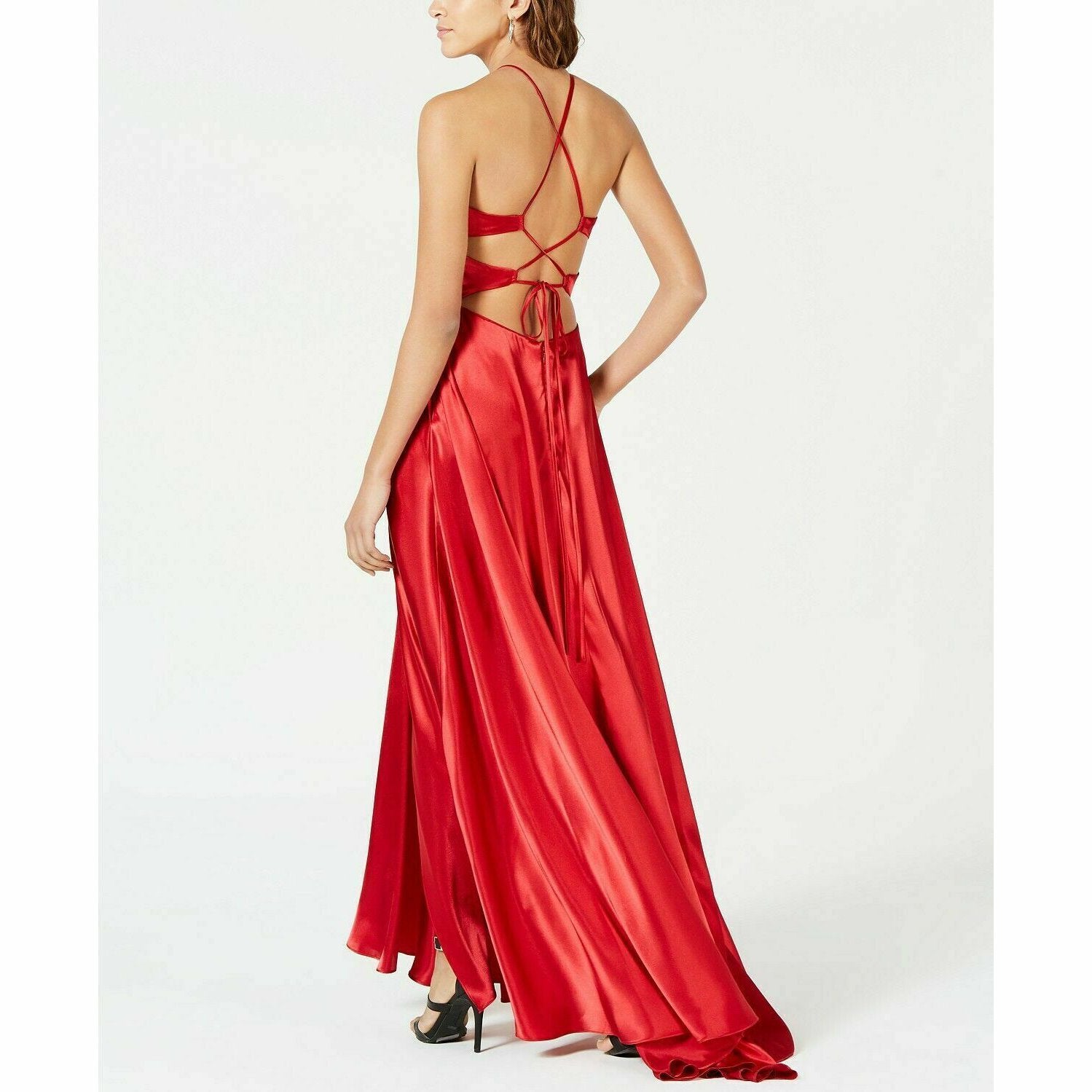 Blondie Nites Juniors Tie-Back Evening Gown, Red, Size 0