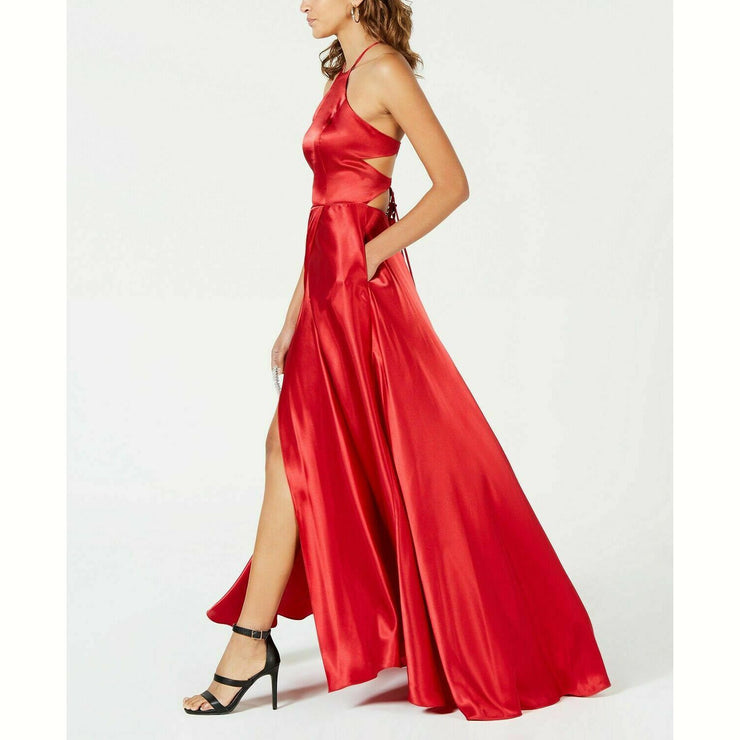 Blondie Nites Juniors Tie-Back Evening Gown, Red, Size 0