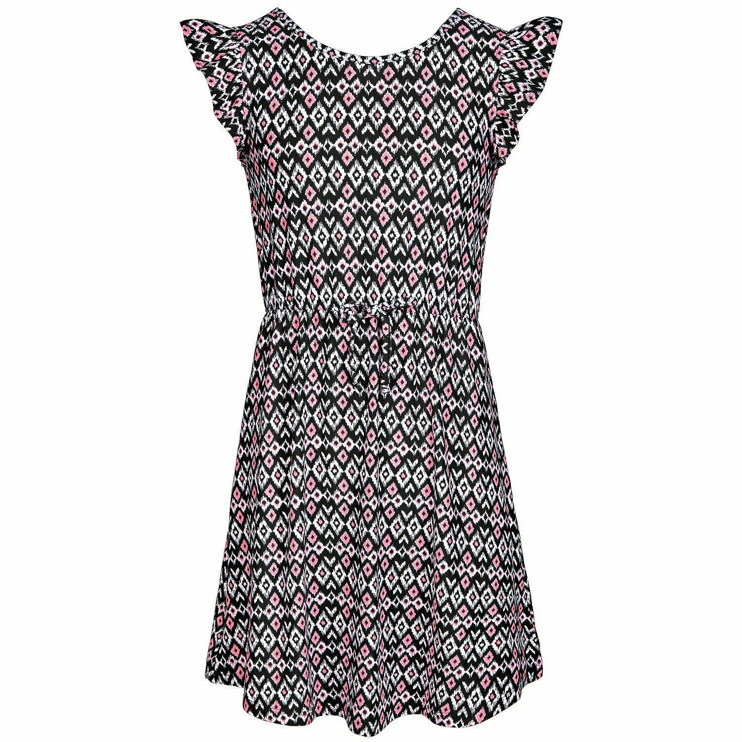 Epic Threads Super Soft Little Girls Geo-Print Fit and Flare Dress, Size 5