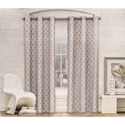 contemporary moroccan trellis grommet two panel blackout window curtain