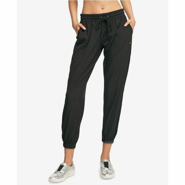 DKNY Women Sport Mesh-Inset Joggers – Black, Size XL – Vanessa Jane