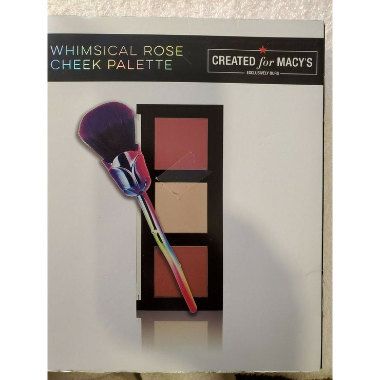 Whimsical Rose 4 Pc Cheek Palette Set Blush Highlighter Bronzer Brush New Macy&