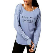 Ideology Women's Live Your Passion Strappy Back Long Sleeve T-shirt, Size 1X