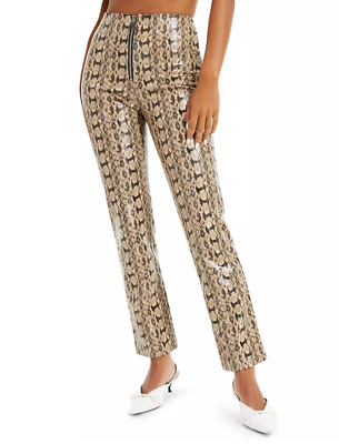 Danielle Bernstein Faux-Snakeskin Pants, Size 8