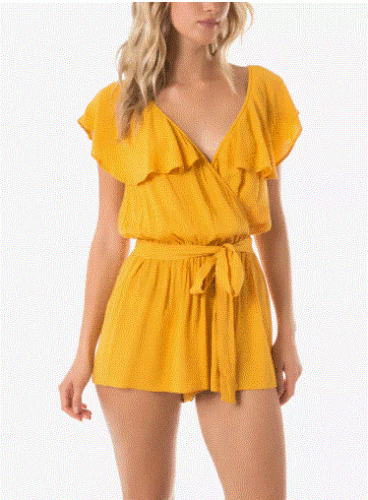 O’Neill Women’s Ruffled Romper Swim Cover-Up – XS