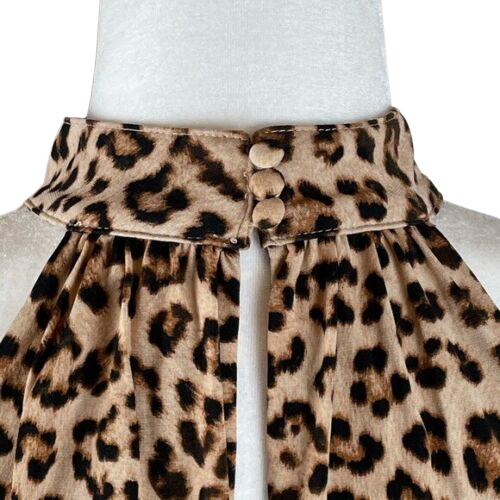 INC Womens Maxi Dress Cheetah-Print Blouson High-Neck