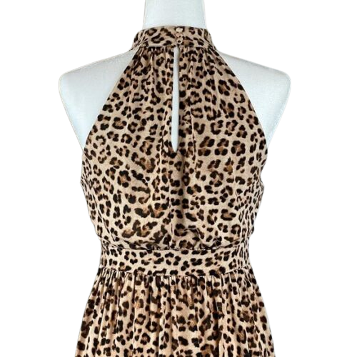 INC Womens Maxi Dress Cheetah-Print Blouson High-Neck