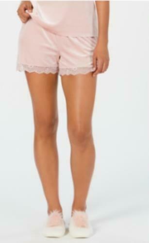 I.n.c. Lace-Trim Velvet Pajama Shorts