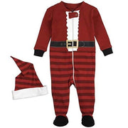 Petit Lem Holiday Baby Sleeper Pajamas and Hat, Multi, 9Months