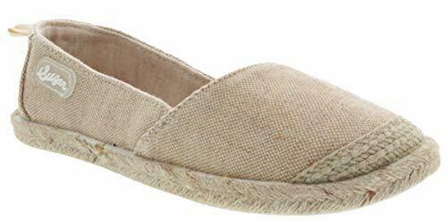 Sugar Womens Evermore Comfortable Slip on Espadrille, Natual Metallic, Size 7.5