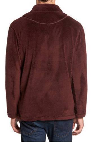 True Grit Mens Pebble Pile 1/4 Zip Pullover, Vintage Wine, XS