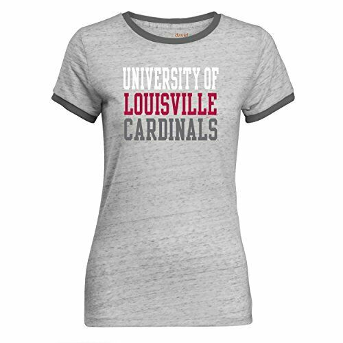 Camp David Womens Ringer Louisville Cardinals T Shirt , Size Large