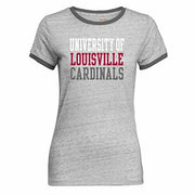 Camp David Womens Ringer Louisville Cardinals T Shirt , Size Large