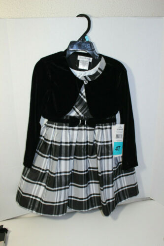 Jona Michelle Girls Plaid Dress With Jacket, Size 4T