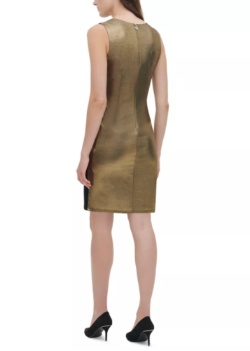 Tommy Hilfiger Womens Metallic Jersey Wrap Dress, Size 6