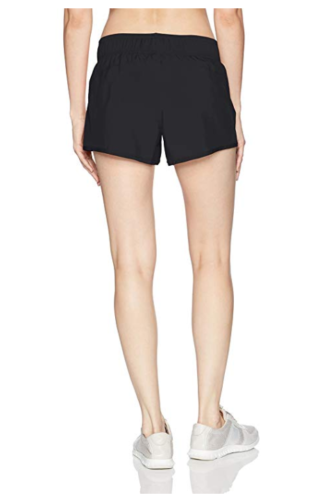 Jockey Womens Air Woven Run Short, Deep Black, Size Large