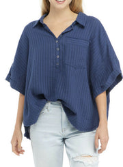 Free People the Ava Collared Top, Size Medium
