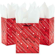 Hallmark Medium Valentines Day Gift Bags With Tissue Paper 3 Bags, Red With
